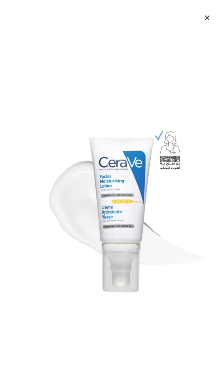 CeraVe AM moisturizing daily lotion with SPF 50