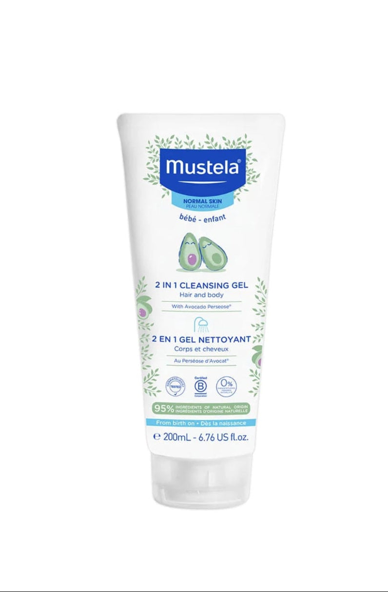 Mustela 2 in 1 cleansing baby gel with avocado 🥑 200 ml