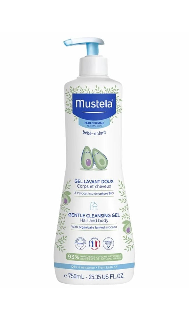 Mustela gentle cleansing gel hair and body 750ml